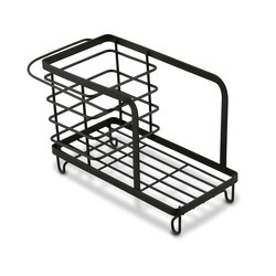 Organizer do zlewu druciany Tadar Trendy 23,5 x 13,5 x 15 cm czarny