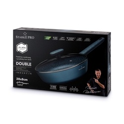 Patelnia głęboka na indukcję non stick z pokrywką Starke Pro Double 28 cm