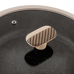 Patelnia na indukcję non stick krótkie uchwyty z pokrywką Starke Pro Light Coffee 28 cm