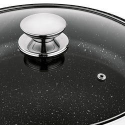 Patelnia na indukcję non-stick ze stali nierdzewnej krótkie uchwyty Konighoffer Bari Silver 28 cm