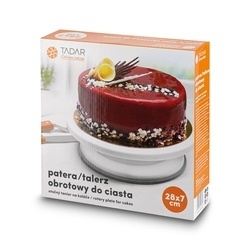 Patera na ciasto obrotowa Tadar 27,5 x 6,5 cm biała