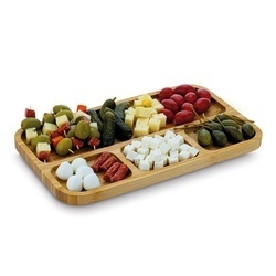 Półmisek na przekąski bambusowy Tadar 33 x 19,5 x 1,6 cm