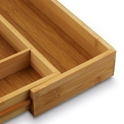 Wkład do szuflady na sztućce regulowany bambusowy Tadar 28,5-45 x 32 x 5 cm