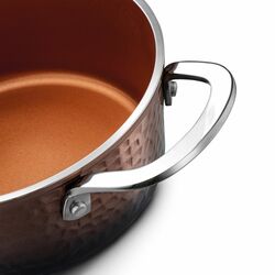 Zestaw garnków na indukcję Starke Pro Glossy Copper 6 elementów z nabierką do zupy