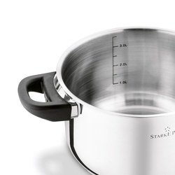 Zestaw garnków nierdzewnych z pokrywkami Starke Pro Sante 8 elementów i komplet 6 szklanek Sue 400 ml z podkładkami