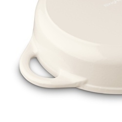 Brytfanna żeliwna emaliowana Konighoffer 3 l 28 x 7 cm okrągła kremowa