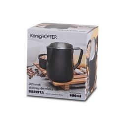 Dzbanek do spieniania mleka mlecznik Konighoffer Barista 600 ml czarny