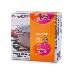 Garnek na indukcję z pokrywką Konighoffer Pollo Rose Gold 6,3 l