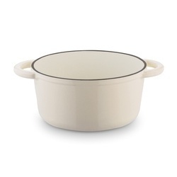 Gęsiarka żeliwna brytfanna emaliowana Konighoffer 2,8 l 21 x 10,5 cm okrągła kremowa