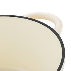 Gęsiarka żeliwna brytfanna emaliowana Konighoffer 5 l 25 x 12,3 cm okrągła kremowa