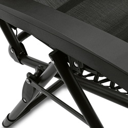 Leżak ogrodowy plażowy grawitacyjny ze stolikiem Tadar Black 63 x 160 x 80 cm