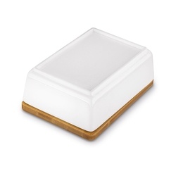 Maselniczka porcelanowa NBC z pokrywką i nożykiem Konighoffer 15,8 x 11 x 6 cm biała