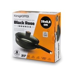Patelnia głęboka na indukcję z pokrywką Konighoffer Black Rose 28 x 8,5 cm