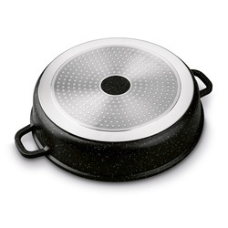 Patelnia na indukcję głęboka krótkie uchwyty Konighoffer Pollo Black 32 x 8 cm