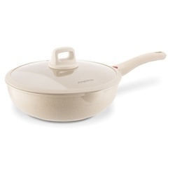 Patelnia WOK indukcyjna z pokrywką Konighoffer Creamy Marble 30 cm