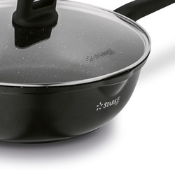 Patelnia WOK na indukcję z pokrywką Starke Pro Yasai 30 cm