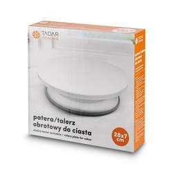 Patera na ciasto obrotowa Tadar 27,5 x 6,5 cm biała