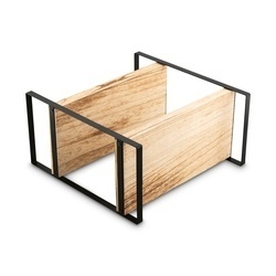 Półki drewniane stojące na stalowym stelażu Tadar 2-poziomy 34 x 18 x 34 cm