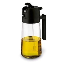 Szklana butelka na ocet i oliwę ze spryskiwaczem Tadar 450 ml czarna