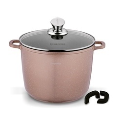 Zestaw 2 garnków na indukcję wysokich Konighoffer Pollo Rose Gold 6,8 l 10 l i 4 nakładki