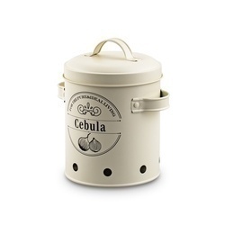 Zestaw 3 metalowych pojemników kuchennych Tadar Ziemniaki Cebula Czosnek kremowy