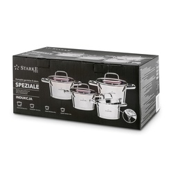 Zestaw garnków nierdzewnych z pokrywkami Starke Pro Speziale 8 elementów
