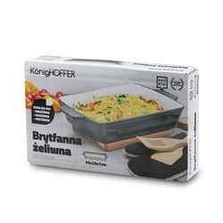 Brytfanna żeliwna emaliowana Konighoffer 39 x 23 x 7 cm szara