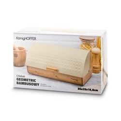Chlebak drewniany Konighoffer Geometric 36 x 25 x 17 cm beżowy