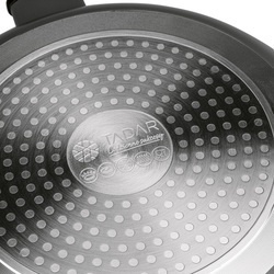 Komplet 3 patelni na indukcję z pokrywkami Tadar Amarantina Grey 20 24 28 cm