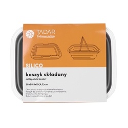 Koszyk składany uniwersalny Tadar Silico 38 x 28,5 x 4,5-15 cm szary