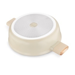 Patelnia krótkie uchwyty z pokrywką Starke Pro Starlet Beige 28x8 cm