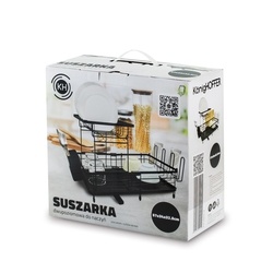 Suszarka do naczyń dwupoziomowa z ociekaczem Konighoffer 57 x 34 x 32,5 cm czarna