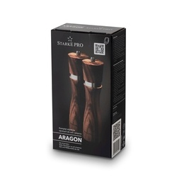 Zestaw 2 młynków ręcznych do soli i pieprzu Starke Pro Aragon