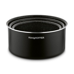 Zestaw garnków z odpinaną rączką Konighoffer Spinel Black 4 elementy bez indukcji