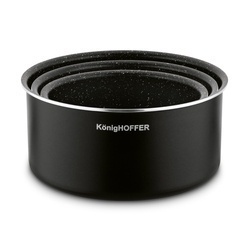 Zestaw garnków z odpinaną rączką Konighoffer Spinel Black 4 elementy indukcja 