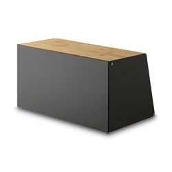 Chlebak stalowy Tadar Geometric Wood 35,5 x 21,5 x 20 cm czarny