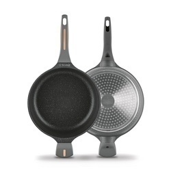 Zestaw garnków na indukcję Starke Pro Texture Grey 10 elementów i 4 noże Toshiro