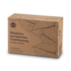 Maselniczka porcelanowa NBC z pokrywką i nożykiem Konighoffer 15,8 x 11 x 6 cm czarna