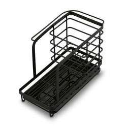 Organizer do zlewu druciany Tadar Trendy 23,5 x 13,5 x 15 cm czarny