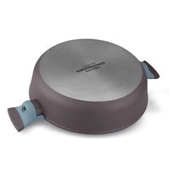 Patelnia na indukcję marmurowa z pokrywką Starke Pro Luxury Grey 28 cm krótkie uchwyty
