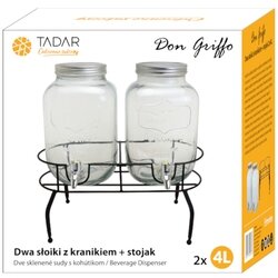 Słoik podwójny z kranikiem i stojakiem Tadar Don Griffo 4 l