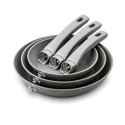 Zestaw 3 patelni marmurowych na indukcję Konighoffer Greys Marble 20/24/28 cm