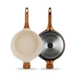 Zestaw garnków na indukcję Starke Pro Texture Copper 10 elementów i 3 noże Toshiro