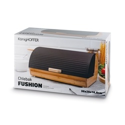 Chlebak bambusowy Konighoffer Fushion 36 x 22 x 17 cm czarny