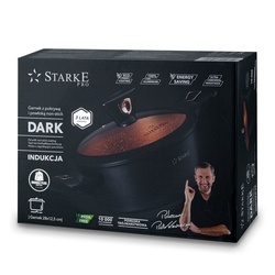 Garnek na indukcję z powłoką marmurową Starke Pro Dark Copper 6 l