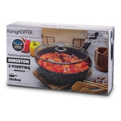 Patelnia ceramiczna głęboka z pokrywką Konighoffer Kingstone 28 x 8 cm na indukcję