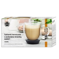 Szklanki termiczne do kawy z silikonowym dnem Konighoffer Garet 330 ml 2 szt. czarne