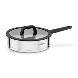 Patelnia nierdzewna non-stick z pokrywką Starke Pro Rigor 24 cm