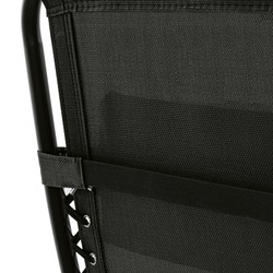 Leżak ogrodowy plażowy grawitacyjny ze stolikiem Tadar Black 63 x 160 x 80 cm
