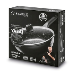 Patelnia WOK na indukcję z pokrywką Starke Pro Yasai 32 cm